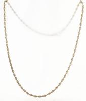 Ezüst(Ag) csavart, bordázott nyaklánc, jelzett, h: 42 cm, nettó: 5,1 g