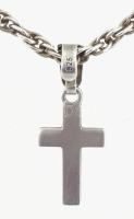 Ezüst(Ag) walles nyaklánc kereszt medállal, jelzett, h: 41 cm, 2,3×1 cm, nettó: 8,7 g