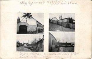 1945 Nagykapornak, mozaiklap 4 képpel. Szokoly János kiadása (EK)