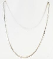 Ezüst(Ag) bordázott kígyó nyaklánc, jelzett, h: 46 cm, nettó: 9,6 g