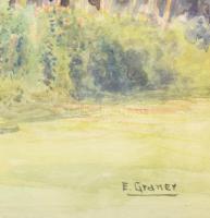 Ernst Graner (1865-1943): Ruhaszárítás. Akvarell, papír, jelzett. Üvegezett fakeretben, 33×47,5 cm /