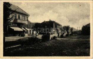 1940 Perecseny, Perechyn, Perecin; street, Bata shop, restaurant (Rb)