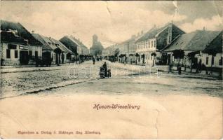 Wieselburg, Verlag S. Aichinger / general view, street, shops (tears)