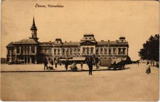 1918 Óbecse, Stari Becej; Városháza, üzletek. Radoszávlyevits kiadása / town hall, shops (EK)