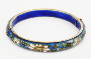 Kínai zománcozott réz karkötő, d: 7,5 cm