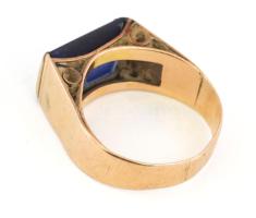 14K arany (Au) gyűrű, akvamarinnal 4,85 g j.n. m: 54