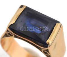 14K arany (Au) gyűrű, akvamarinnal 4,85 g j.n. m: 54