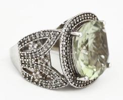 Ezüst (Ag) gyűrű, kőberakással, jelzett, m:57, 11,2g
