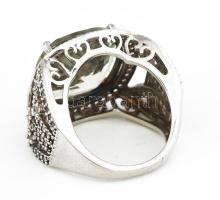 Ezüst (Ag) gyűrű, kőberakással, jelzett, m:57, 11,2g