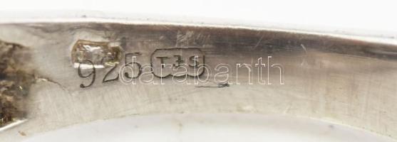 Ezüst (Ag) gyűrű, kőberakással, jelzett, m:57, 11,2g