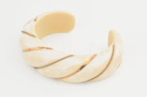 Elefántcsont karék, fém rátétekkel, h: 8,5 cm