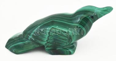 Malachit madár figura 6 cm