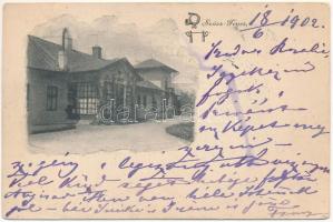 1902 Szászfenes, Floresti, Fenes; kúria, villa. A képeslap címzettje: báró Bornemissza Tivadarné Jósika Rosalie / villa (gyűrődések / creases)