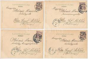 6 db RÉGI (1905 előtti) romantikus művészlap szerelmespárokkal, egy sorozatból / 6 pre-1905 romantic...