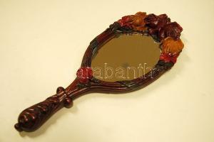 1933 Faragott fa kézi-tükör / Engraved wood mirror