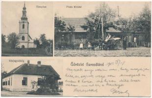 1907 Gavosdia, Krassókövesd, Gavojdia; templom, postahivatal, körjegyzőség / church, post office, notary (EK)