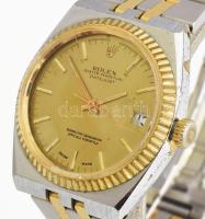 Rolex Oyster-Perpetual Datejust replika karóra, kvarc, működik, fém szíjjal, karccal, d: 36mm
