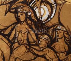 Xantus Gyula (1919-1993): Európa elrablása. Akril, farost. Jelezve balra fent, hátoldalán autográf f...