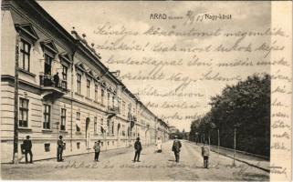 1905 Arad, Nagy körút. Kerpel Izsó kiadása / street view
