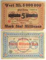 Németország / Weimari Köztársaság / Osnabrück 1923. 5.000.000M (10M bankjegy felülbélyegezve) + 50.0...