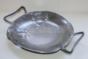 cca 1890 Szecessziós ón tál / Art nouveau tin plate 28x23 cm