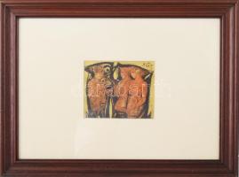 Xantus Gyula (1919-1993): Virágos barátnők. Akril, farost. Jelezve jobbra fent, hátoldalán autográf ...