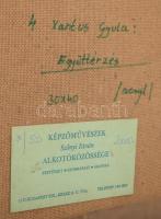 Xantus Gyula (1919-1993): Együttérzés. Akril, farost. Jelezve jobbra lent, hátoldalán autográf felir...