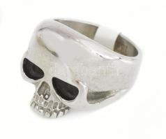 Acél motoros gyűrű, koponya díszítéssel, m: 67