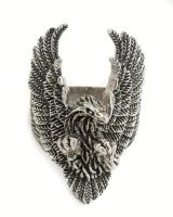 Acél motoros gyűrű, madaras díszítéssel, m: 64 cm