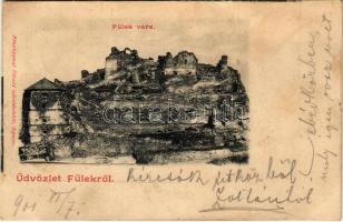1901 Fülek, Filakovo; vár. Fénynyomat Divald műintézetéből / Filakovsky hrad / castle ruins (fl)