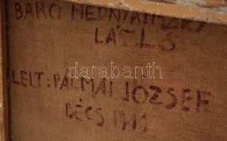 K. Spányi jelzéssel: Tájkép tóval. Olaj, vászon, 60x90 cm Hátoldalán felirattal