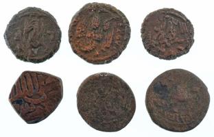 6db-os kisméretű bronz érmetétel, főleg Római Birodalom / Egyiptom ~1-3. század T:F,VG
6pcs small s...