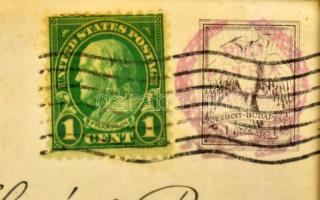 1931 A Justice for Hungary óceánrepülők által szállított képeslap Chicagoból Budapestre, alkalmi bél...