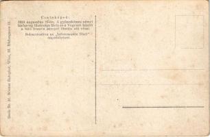 Csataképek: 1914. augusztus 21-én a győzedelmes német hadsereg tüzérsége Metz és a Vogesek között a ...
