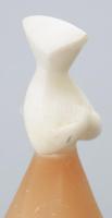Ásványból faragott art deco stílusú apáca figura, m: 11 cm