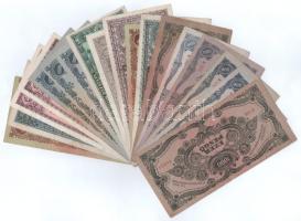 1945-1946. 18db pengő bankjegy, közte 1945. 500P magyar "N" betű orosz "P" helye...