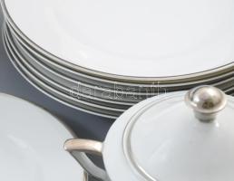 H&amp;C Chodau platinázott étkészlet és teás készlet 20 darabja, nem készlet, hiányos