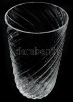 Csavartbordás üvegváza, m: 20 cm