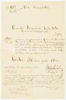 1891 cs. kir. 60. gyalogezred részére írt levél a csehi jegyzőtől főhadnagy özvegyének temetése ügyében