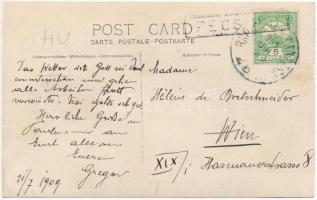 1909 Szederkény, Hidor, borászat. photo + "BROD - NAGY-KANIZSA 26" sz. vasúti mozgóposta b...