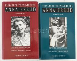 Elisabeth Young-Bruehl: Anna Freud. Eine Biographie. Band 1-2. Übersetzt von Maria Clay-Jorde. Wien, 1995, Wiener Frauenverlag, 373+(3) p.; 418+(6) p. Német nyelven. Kiadói egészvászon-kötés, kiadói papír védőborítóban. / In German language. Hardcover, with dust jacket.