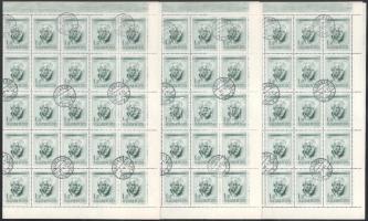 1955 Bartók Béla I. hajtott ívsor + 1Ft zöld 2 db hajtott ív (35.000)