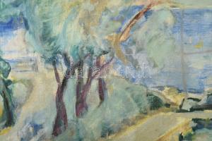 Barta Mária (1897-1969): Vízparti táj (Adria?). Olaj, vászon, jelezve jobbra lent. Fakeretben. 55x70...