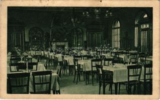 1925 Érsekújvár, Nové Zámky; Nádrazná restauracia / vasútállomás étterem, belső / railway station restaurant, interior (fa)