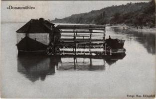 1936 Dunaszekcső, Dunai vízi hajómalom / Donaumühle. Fotogr. Kap. Eilingsfeld / floating ship mill (boat mill) on the Danube (kopott sarkak / worn corners)