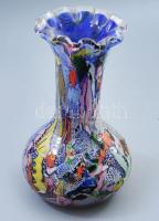 Murano "Tutti Frutti" váza. cca 1950/60, terv.: Aureliano Toso, Áttetsző üveganyagba sülly...