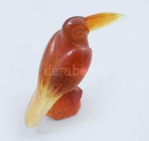 Daum kristály tukán. cca 1980 után, Nancy, Franciaország, "Pate De Verre" kristály, jelzet...