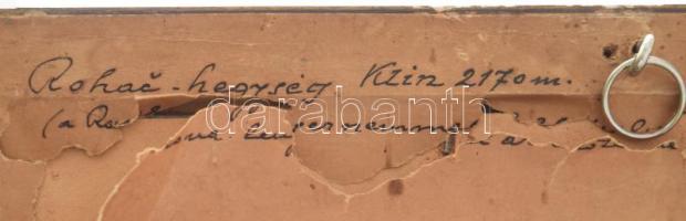 Szentgyörgyi jelzéssel: Rohac-hegység (Rohács, Tátra), 1933. Akvarell, papír, hátoldalán korabeli fe...