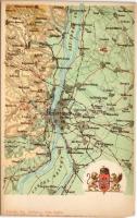 Budapest és környéke térképe. Károlyi Gy. kiadása / Map of Budapest and its surroundings (EM)