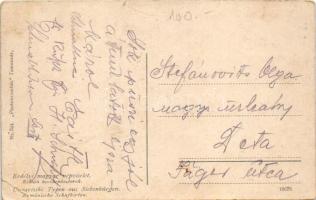 Erdélyi magyar népviselet. Román kecskepásztorok. Photobromüre Temesvár, Nr. 244. / Translyvanian fo...